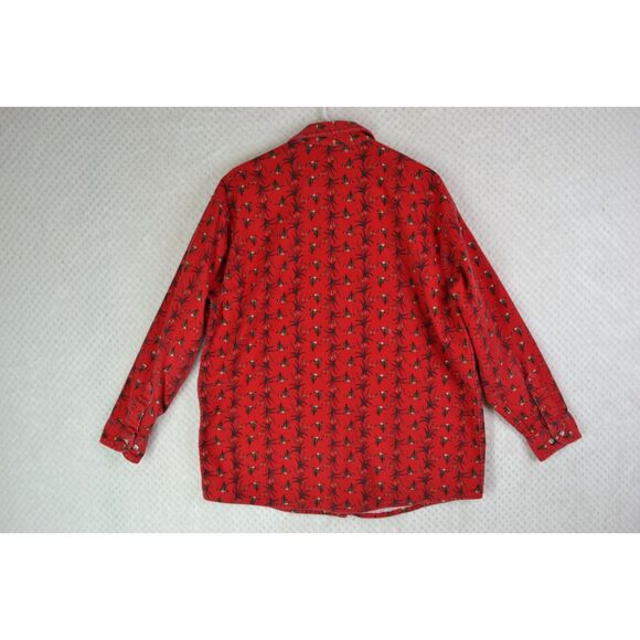 Cabela's Men's XL Vintage Red Flannel Flying Geese Heavyweight Button Up Shirt - Picture 4 of 11